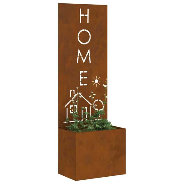 vidaXL Puutarhan yksityisyyden verho Viivakuvio Ruosteinen 50 x 140 cm