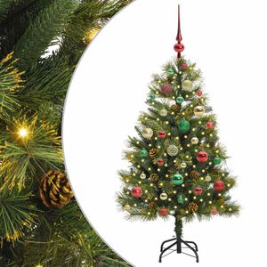 vidaXL Kunsti Taitettava Joulupuuni, jossa on K&auml;pyj&auml; Vihre&auml; 120 cm