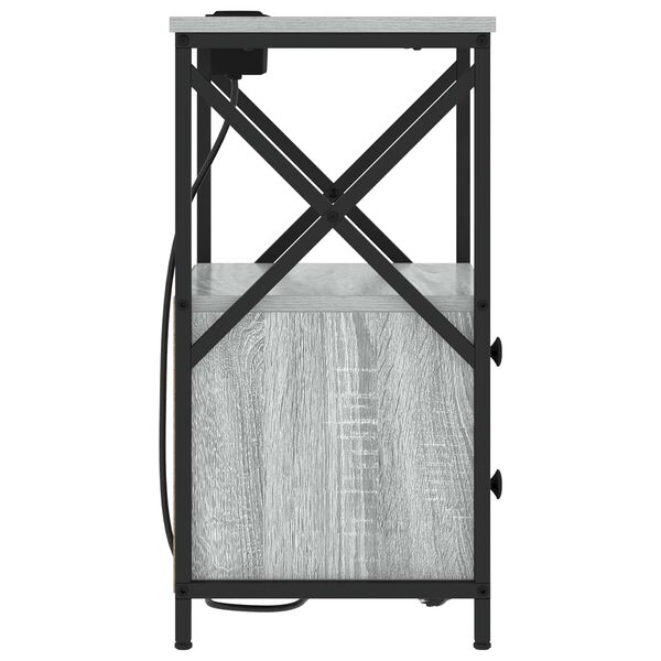 vidaXL Y&ouml;p&ouml;yt&auml;kaappi 2 pcs Harmaa Sonoma 40 x 31 x 60 cm Tekninen puu