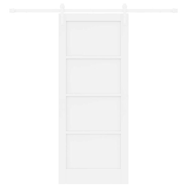 vidaXL Liukuovi Valkoinen 83 x 202 cm Massiivinen mänty