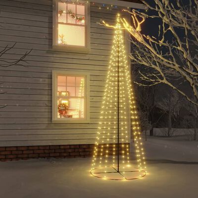 vidaXL Kartio joulukuusi 732 lämpimän valkoista LED-valoa 160x500 cm