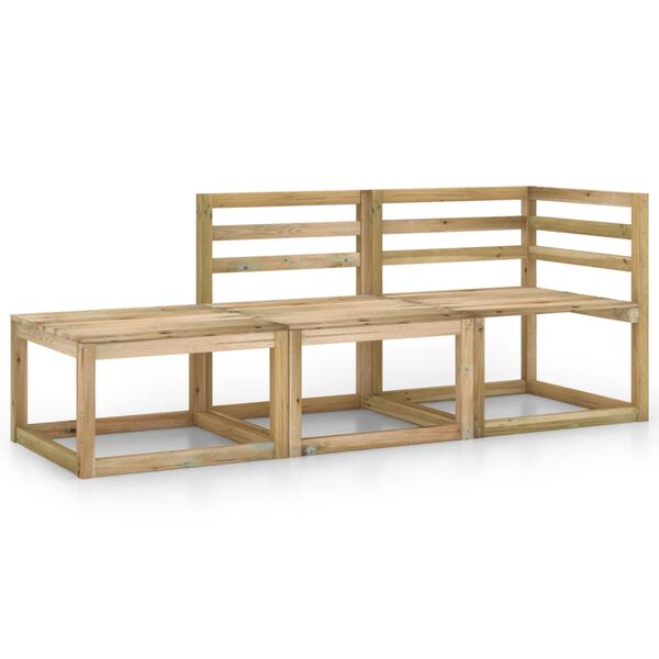 vidaXL 3-osainen Puutarhasohvasarja viherkyll&auml;stetty m&auml;nty