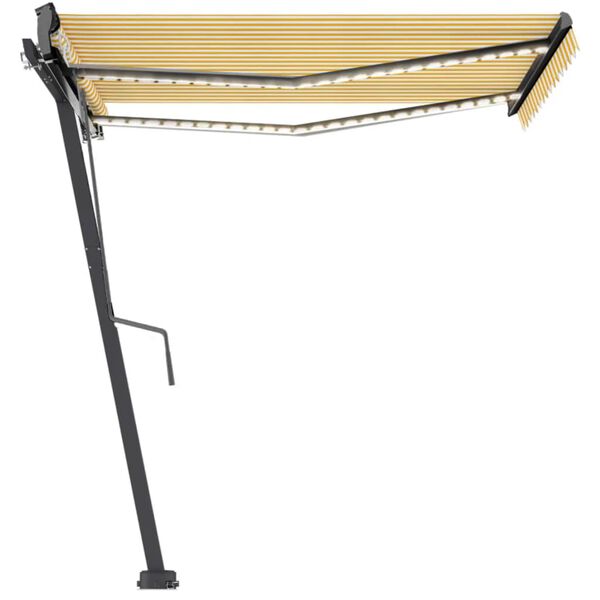 vidaXL Vapaasti seisova sis&auml;&auml;nkelattava markiisi 300x250 cm keltavalk.