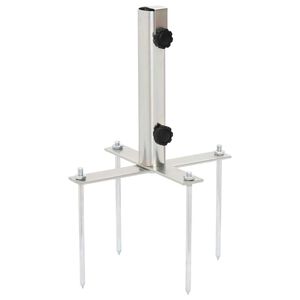 vidaXL Aurinkovarjon jalka maapiikeill&auml; &Oslash;32-38 mm tangolle hopea ter&auml;s