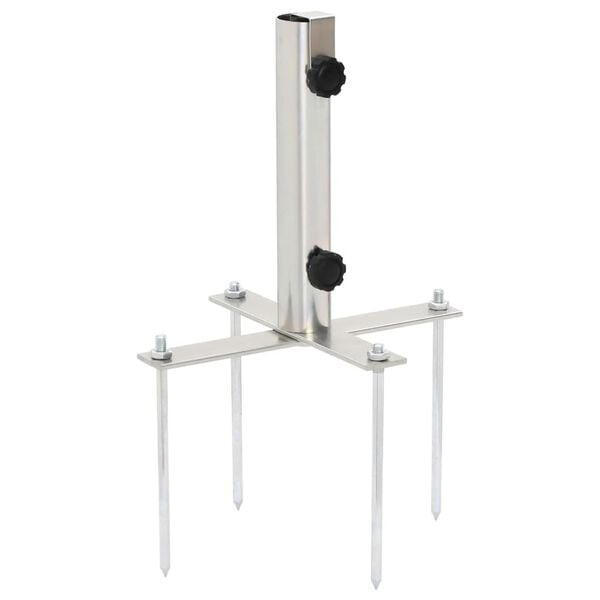 vidaXL Aurinkovarjon jalka maapiikeill&auml; &Oslash;32-38 mm tangolle hopea ter&auml;s