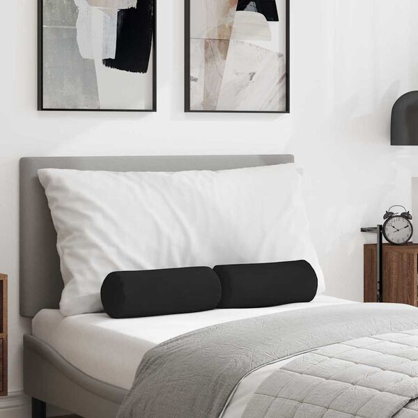 vidaXL Pystytyynyt 2 pcs Musta Ø 15 x 40 cm Mikrokuitukangas