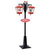 vidaXL Jouluinen katuvalaisin joulupukilla musta ja pun. 188 cm PVC