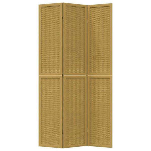 vidaXL 3-Paneelinen tilanjakaja ruskea t&auml;ysi keisaripuu