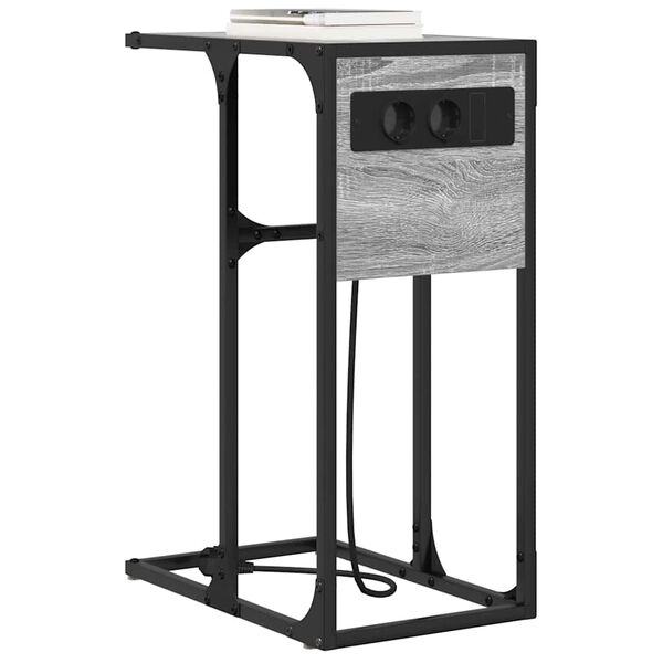 vidaXL Y&ouml;p&ouml;yt&auml;kaappi Harmaa Sonoma 41,5 x 26 x 60,5 cm Tekninen puu