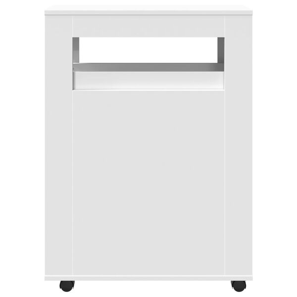 vidaXL Kapea kylpyhuonekaappi py&ouml;rill&auml; valkoinen tekninen puu