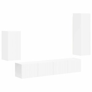 vidaXL TV-tasosetti Sein&auml;kiinnitett&auml;v&auml; 4 pcs Valkoinen Tekninen puu
