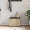 vidaXL Halli penkki tyynyll&auml; ovella Sonoman tammi 60 x 38 x 46 cm