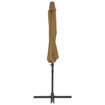 vidaXL Riippuva aurinkovarjo teräspylväällä 300 cm harmaanruskea