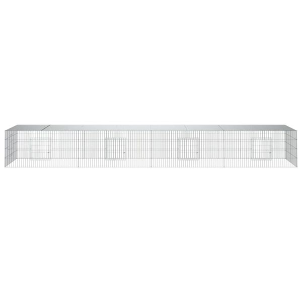 vidaXL 4-paneelinen kanihäkki 433x109x54 cm galvanoitu rauta