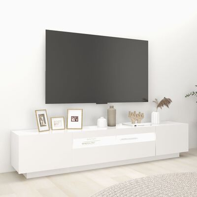 vidaXL TV-taso LED-valoilla valkoinen 200x35x40 cm