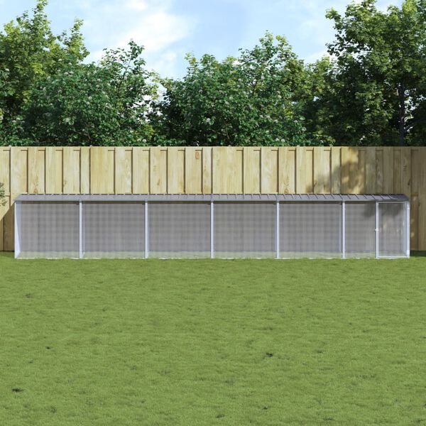 vidaXL Kanah&auml;kki katolla vaaleanharmaa 603x98x90 cm galvanoitu ter&auml;s