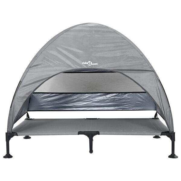 vidaXL Korotettu koiranpeti Vaaleanharmaa 127 x 81 x 108 cm