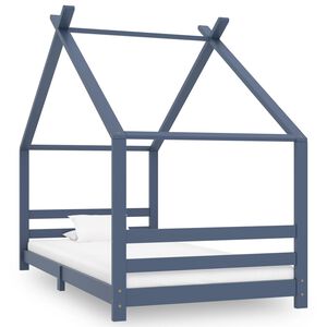 vidaXL Lasten s&auml;ngynrunko harmaa t&auml;ysi m&auml;nty 90x200 cm