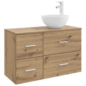 vidaXL Kylpyhuonekalustesetti 2 pcs Artisaanitammi Tekninen puu