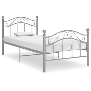 vidaXL S&auml;ngynrunko harmaa metalli 90x200 cm