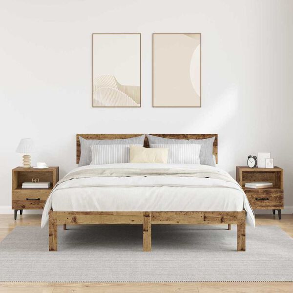 vidaXL Y&ouml;p&ouml;yt&auml;kaappi 2 pcs Vanha puu 40 x 35 x 47.5 cm Tekninen puu