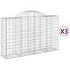 vidaXL Kaarevat kivikorit 3 kpl 200x50x120/140 cm galvanoitu rauta