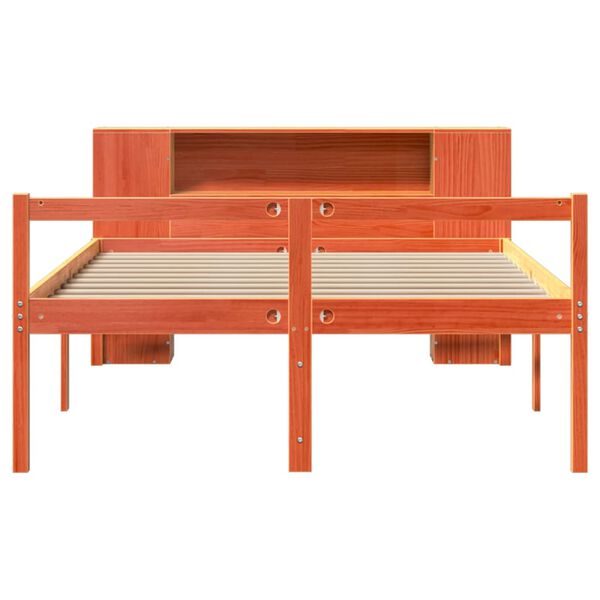 vidaXL S&auml;ngynrunko ilman patjaa vahanruskea 135x190 cm t&auml;ysi puu