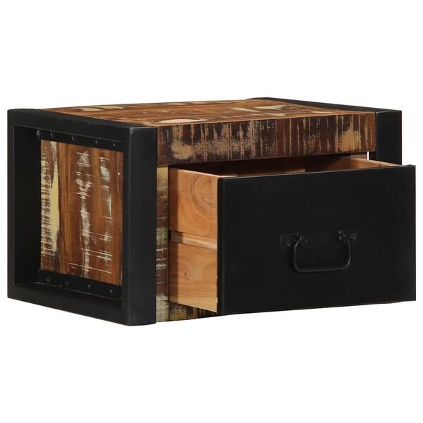 vidaXL yöpöytäkaappi monivärinen 40x35x25 cm massiivipuu kierrätetty