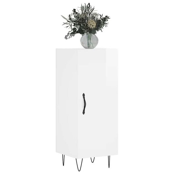 vidaXL Senkki korkeakiilto valkoinen 34,5x34x90 cm tekninen puu