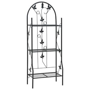 vidaXL 3-kerroksinen kukkateline musta 52x28x128 cm rauta
