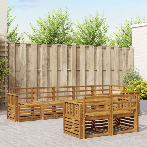 vidaXL Sohvasarjat 8 pcs Luonnollinen Tihe&auml; akasiapuu