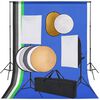vidaXL Valokuvastudiosarja softbox-valot, taustakangas ja heijastin