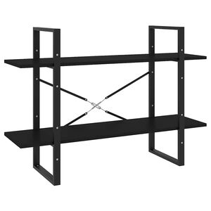 vidaXL 2-tasoinen kirjahylly musta 100x30x70 cm tekninen puu