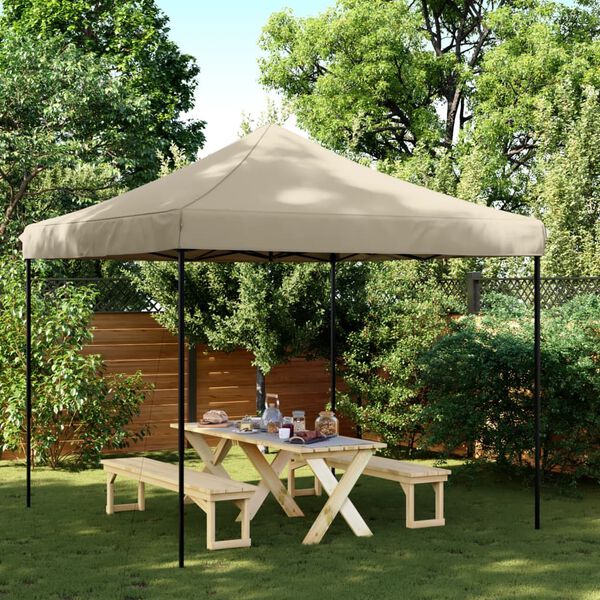 vidaXL Taitettava pop-up juhlateltta taupe 292x292x315 cm