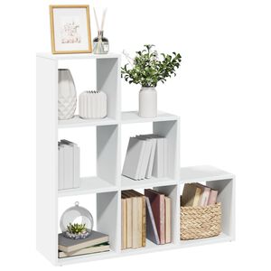 vidaXL Huoneenjakaja Kirjahylly 3-tasoinen Valkoinen 99x29x99 cm Puu