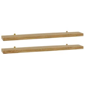 vidaXL Sein&auml;hyllyt 2 kpl 110x15x4 cm t&auml;ysi tiikki