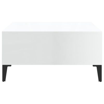 vidaXL Sohvapöytä korkeakiilto valkoinen 60x60x30 cm lastulevy