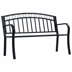 vidaXL Puutarhapenkki 125 cm musta ter&auml;s