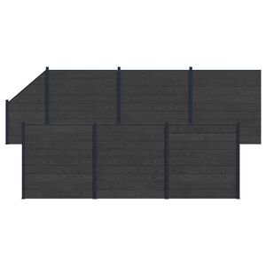 vidaXL Aidat Setti 7 pcs 1138 x 186 cm WPC ja alumiini Musta