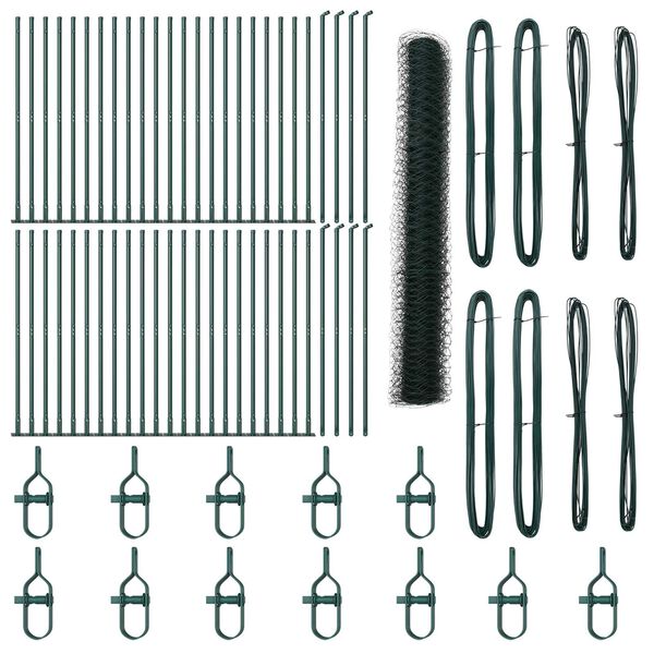 vidaXL Aitalatu Vihre&auml; 100 x 1,2 m (50 mm verkko) Ter&auml;st&auml; ja PVC:t&auml;