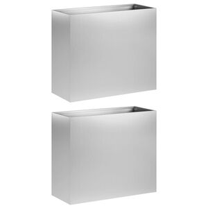 vidaXL Puutarha ruukku 2 kpl Hopea 50 x 20 x 40 cm Galvanoitu ter&auml;s