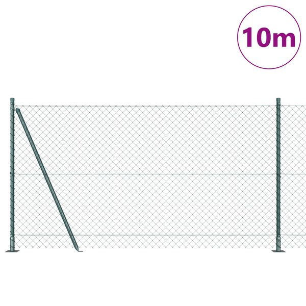 vidaXL Aitalatu Vihre&auml; 10 x 1,2 m (40 x 40 mm verkko) Ter&auml;s ja PVC
