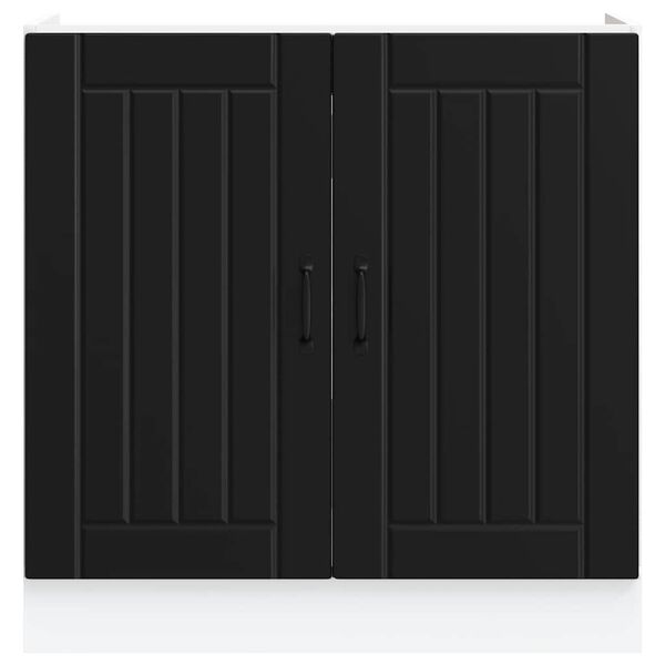 vidaXL Altaan pohjakaappi Lucca musta tekninen puu