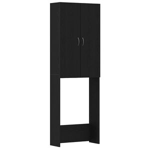 vidaXL Pyykinpesukoneen kaappi musta tammi 64x25,5x190 cm