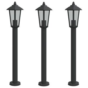vidaXL Pylv&auml;svalaisimet 3 kpl musta 80 cm ruostumaton ter&auml;s