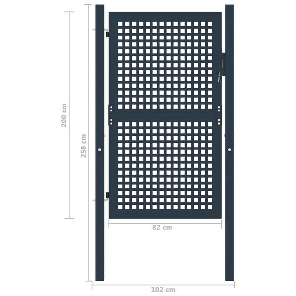 vidaXL Aitaportti antrasiitti 102x200 cm ter&auml;s