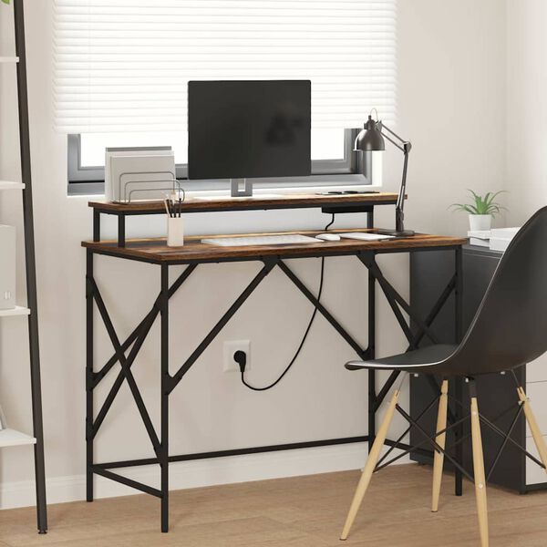 vidaXL P&ouml;yt&auml; hyllyll&auml; Savup&auml;hkin&auml; 100 x 50 x 86,5 cm Tekninen puu