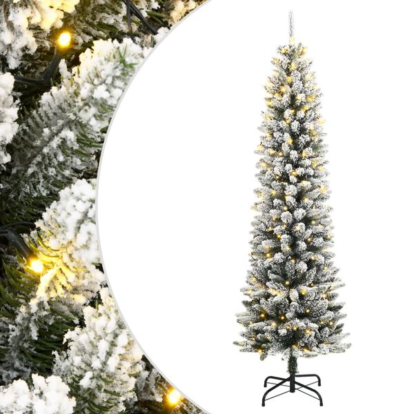 vidaXL Tekojoulukuusi lumihuurteella 300 LED-valoa 180 cm