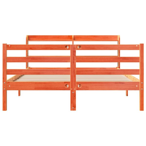 vidaXL S&auml;ngynrunko ilman patjaa vahanruskea 135x190 cm t&auml;ysi m&auml;nty