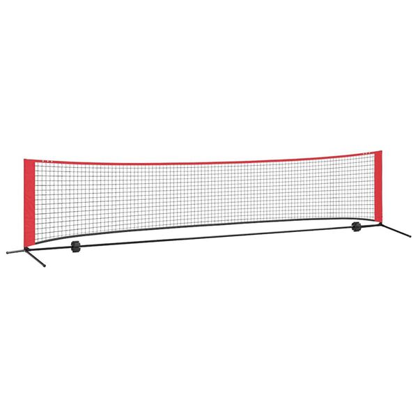 vidaXL Tennisverkko Musta ja punainen 396 x 92 x 87 cm Polyesteri